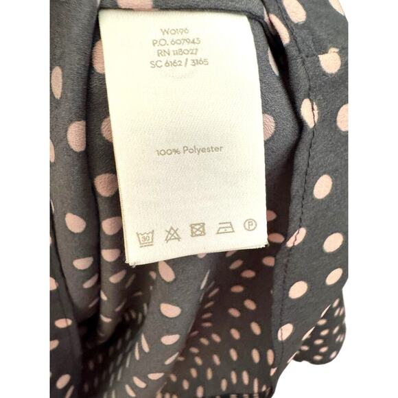 Boden Delia Top Women’s Size 8 Black Pink Polka Dot Bell Sleeve Blouse - Picture 6 of 11
